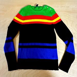 Women’s medium ribbed cotton sweater by Ralph Lauren.